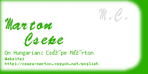 marton csepe business card